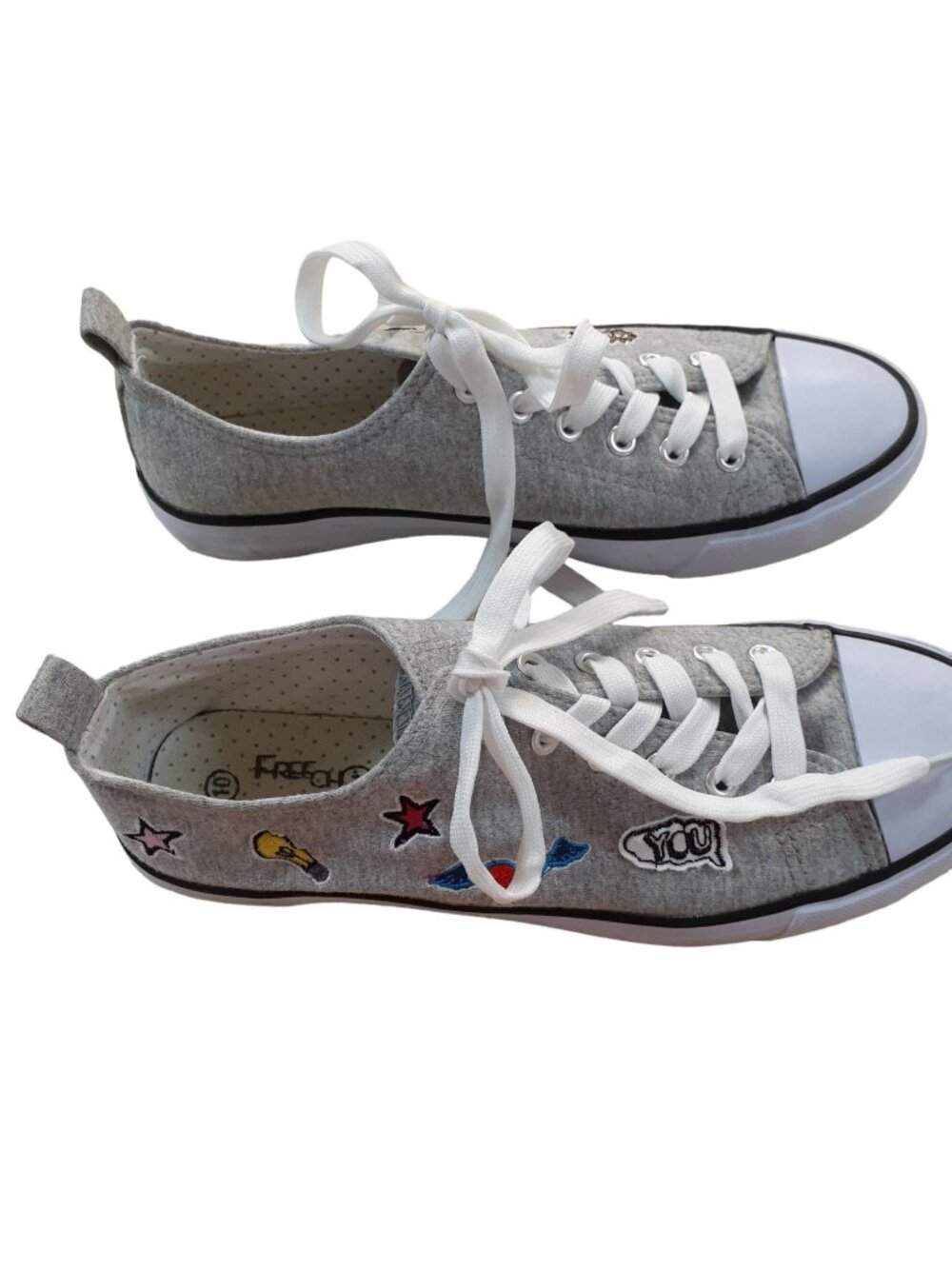 Free Choice by Elis Womens Low Top Embroidered Cap Toe Sneakers Shoes Size 10